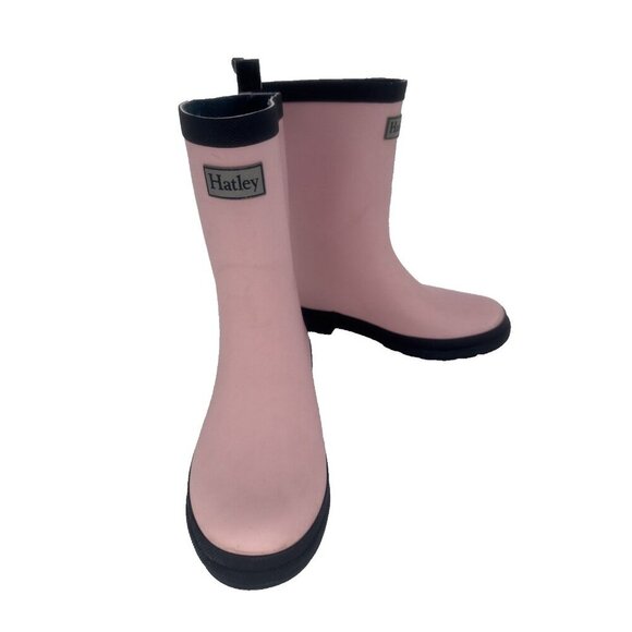 Hatley Classic Kids Rain Boots Pink Matte Navy Size 3 Toddler $25 rubber boot - Picture 1 of 12